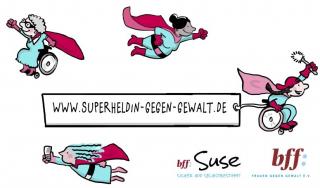 Grafik Superheldin gegen Gewalt
